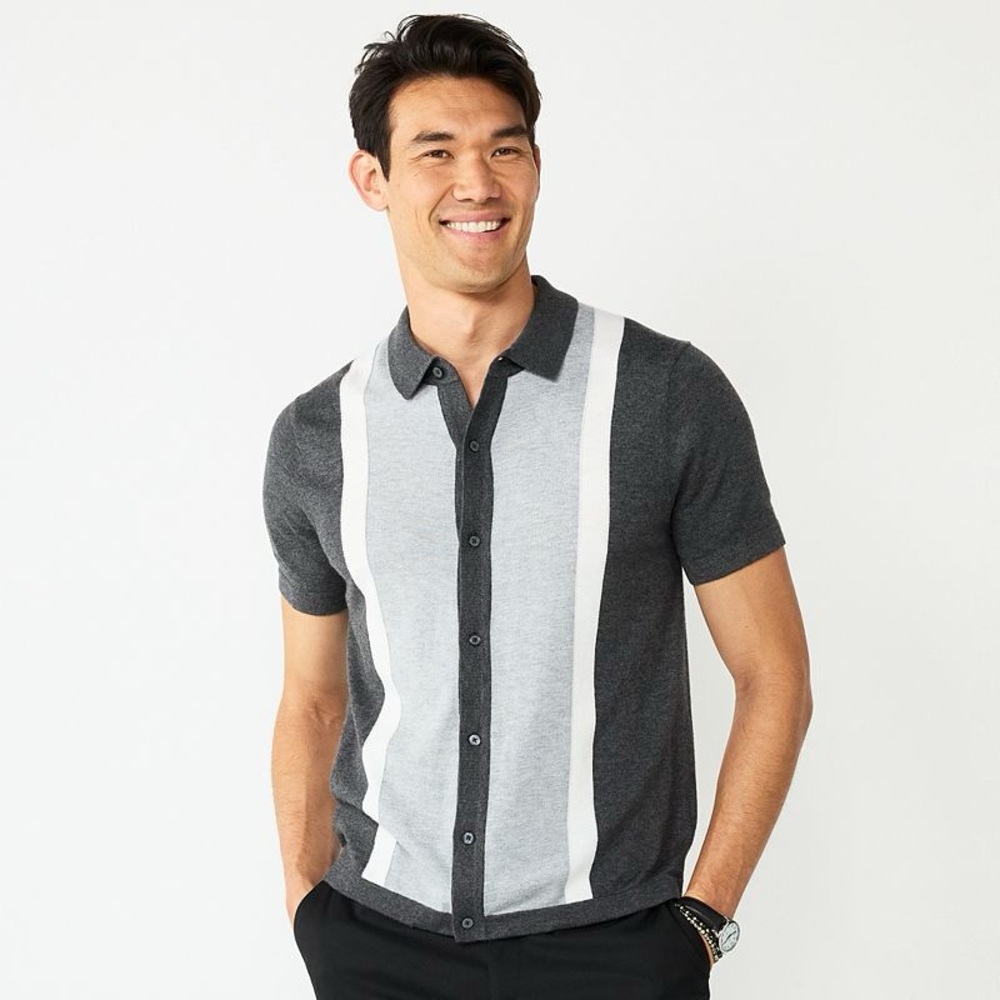 Apt. 9 Men’s Button Front Polo Sweater Shirt